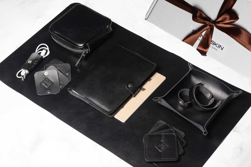 Кожаный Подарочный Набор Черный: Leather Workspace GS18BL фото