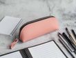Кожаный пенал для ручек на молнии розовый LA45PI фото