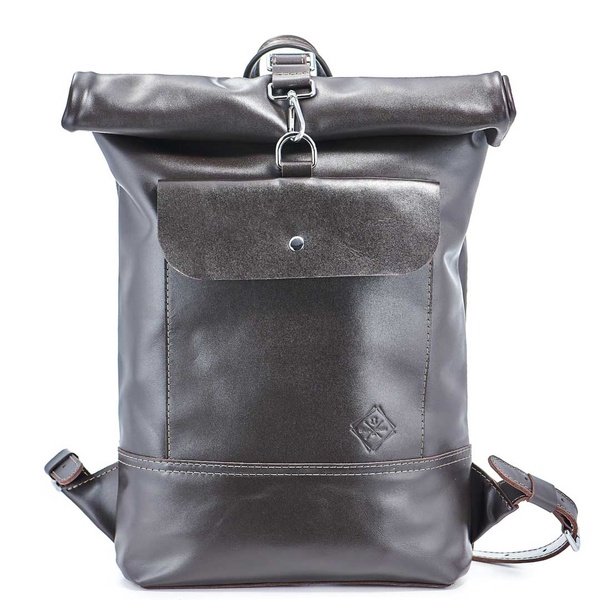 Кожаный рюкзак Roll коричневый L BP01BR фото
