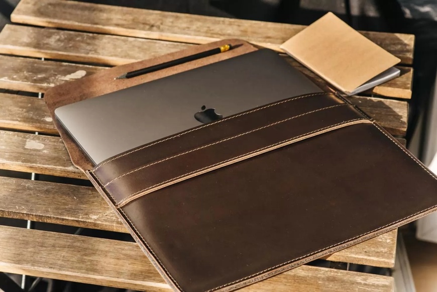 Кожаный Чехол для ноутбука Sleeve коричневый 14 LC04BR-14 фото