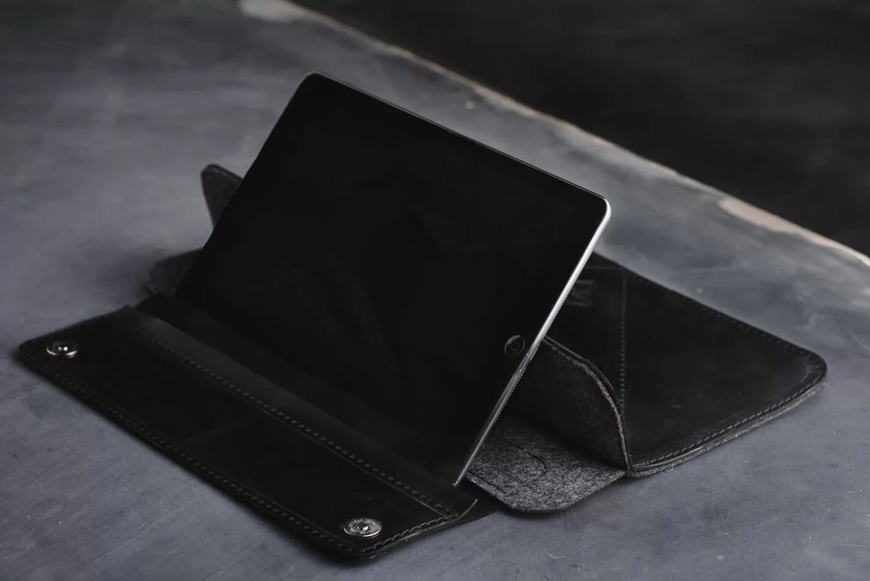 Шкіряний чохол з підставкою для iPad чорний 10.5 LC07BL-10 фото