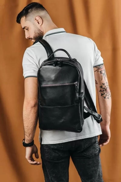 Кожаный рюкзак Splay черный BP05BL фото