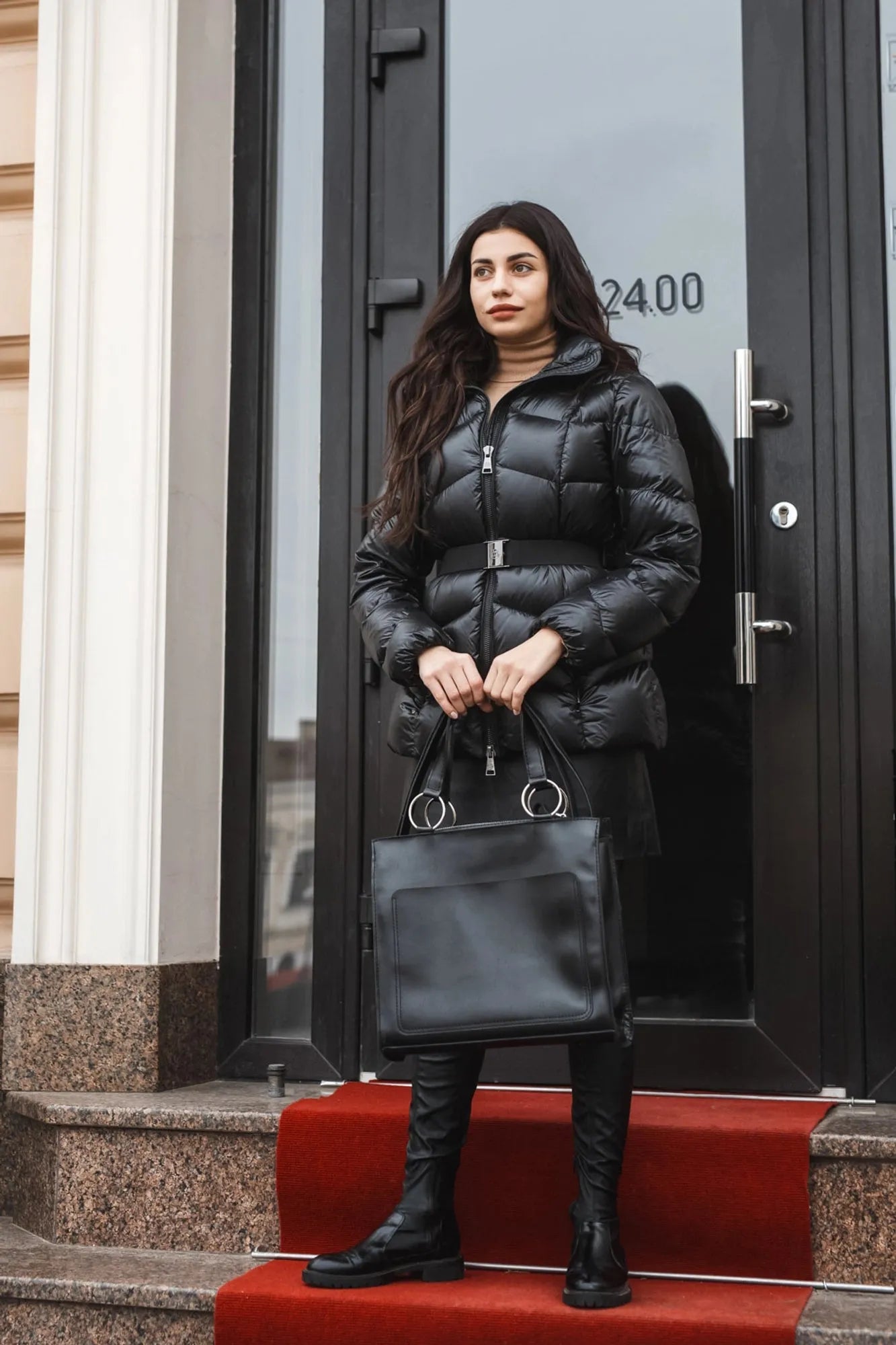 Leather Hadle Tote Bag - Confident | Smooth Black - Skin and Skin