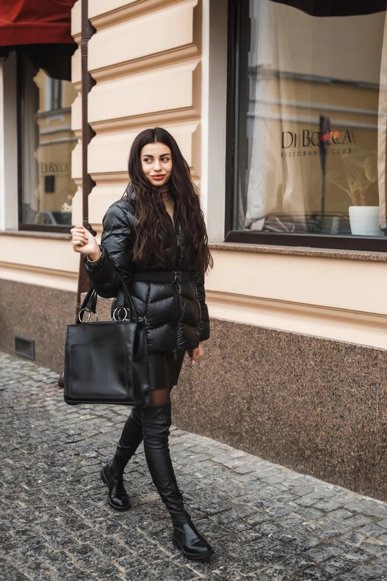 Leather Hadle Tote Bag - Confident | Smooth Black - Skin and Skin