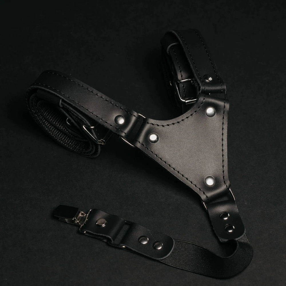 Genuine Leather Suspenders for Men's with Buckle | Black - Skin and Skin