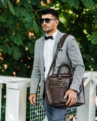 Чоловічий шкіряний портфель на блискавці | Zipper, фото 7 — Skin&Skin