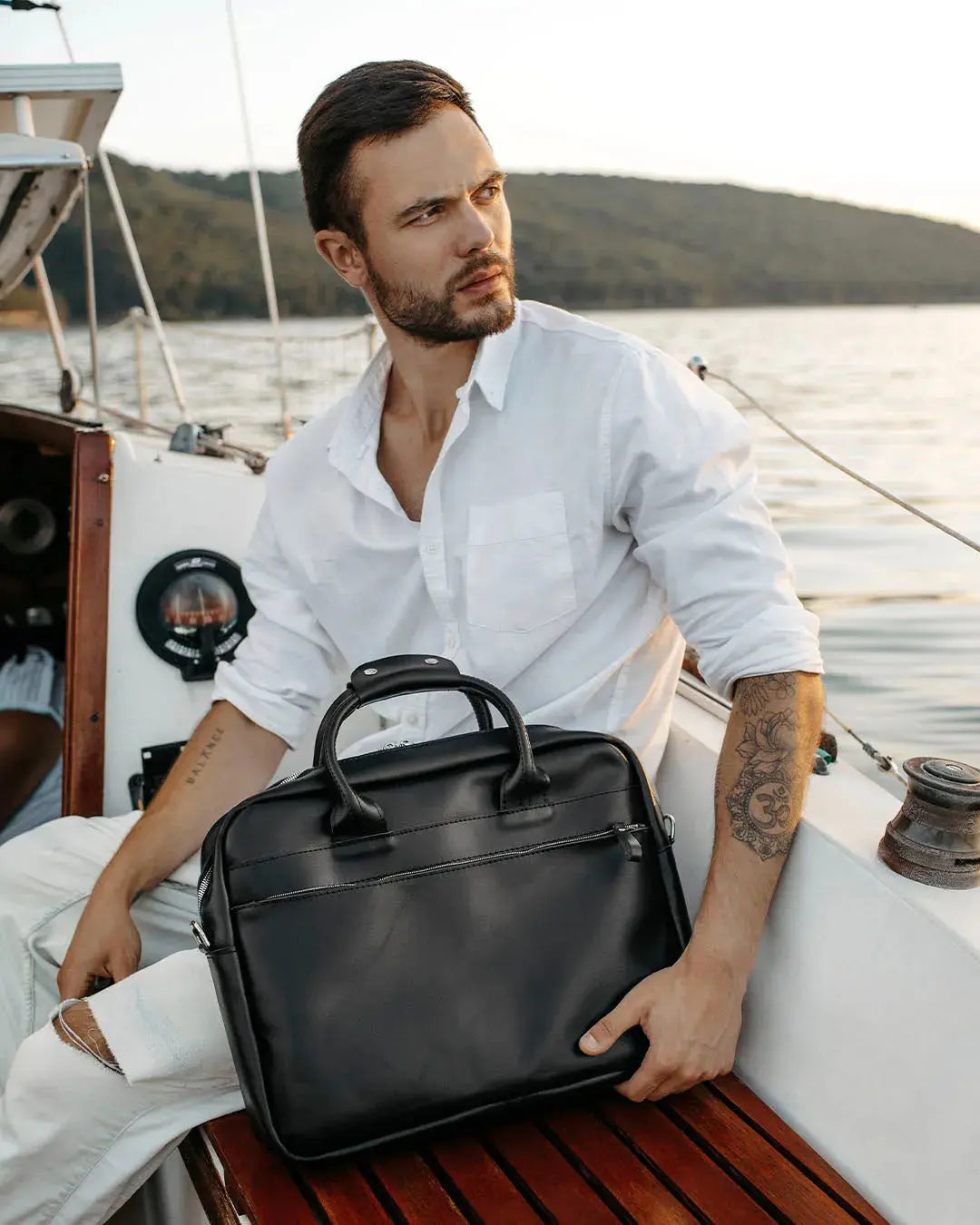 Чоловічий шкіряний портфель на блискавці | Zipper, фото 34 — Skin&Skin