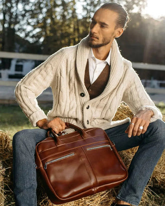 Чоловічий шкіряний портфель на блискавці | Zipper, фото 18 — Skin&Skin