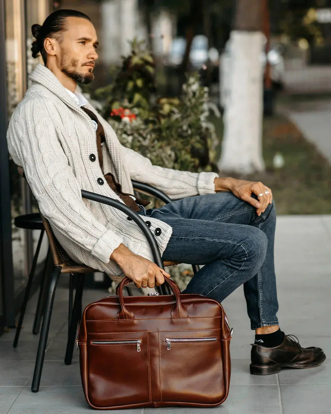 Чоловічий шкіряний портфель на блискавці | Zipper, фото 17 — Skin&Skin