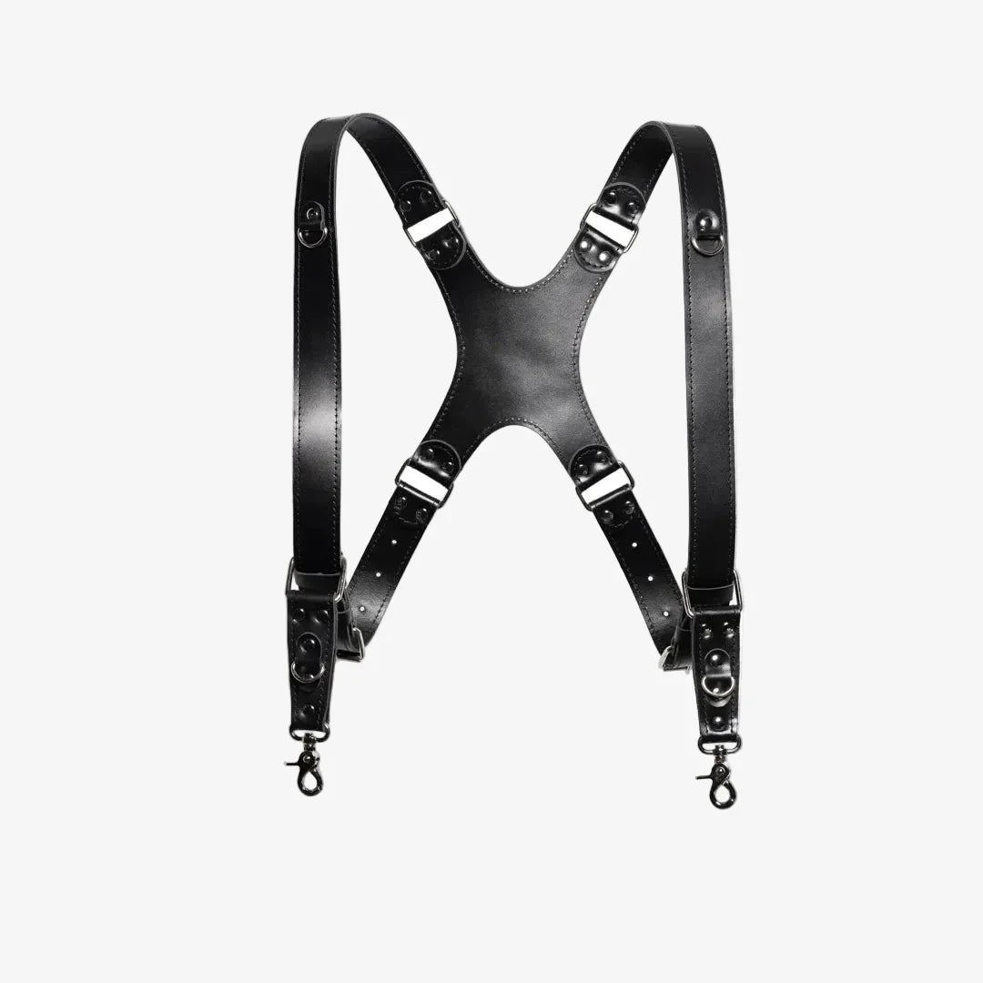 Leather Double Camera Harness - Matted | Black - Skin and Skin