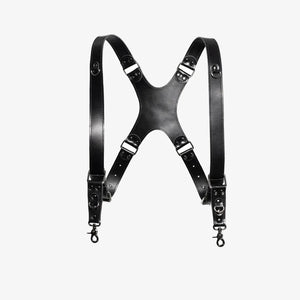 Leather Double Camera Harness - Matted | Black - Skin and Skin