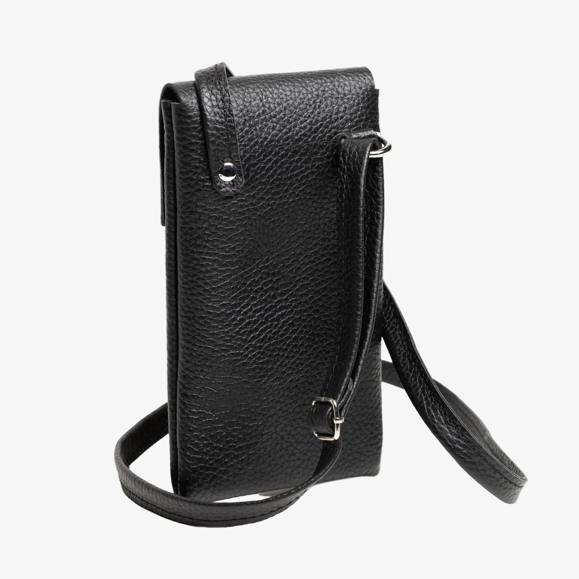 Full grain Leather Phone Bag | Graini Black - Skin and Skin