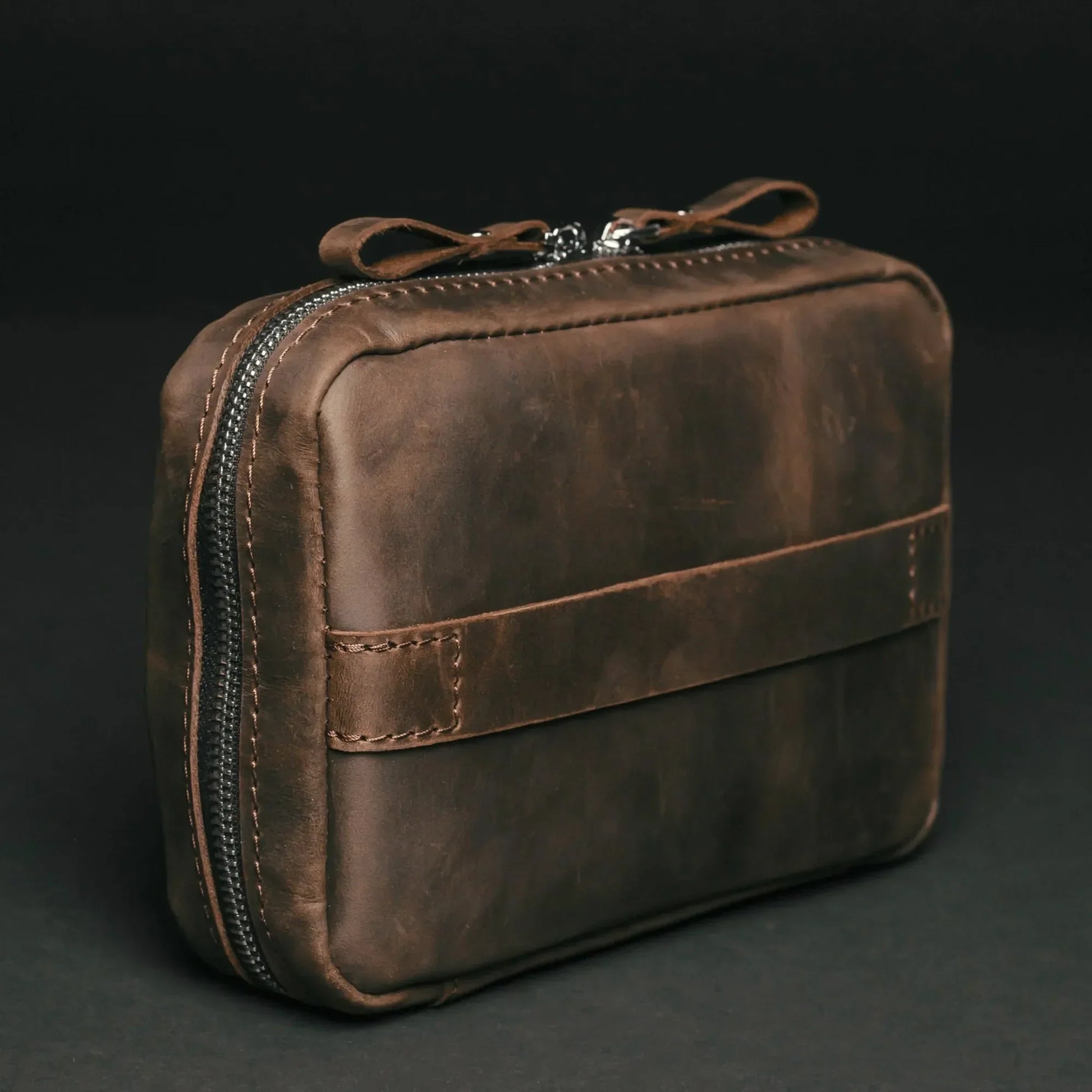 Leather Organizer for Cables & Tech | Chocolate Brown - Skin and Skin