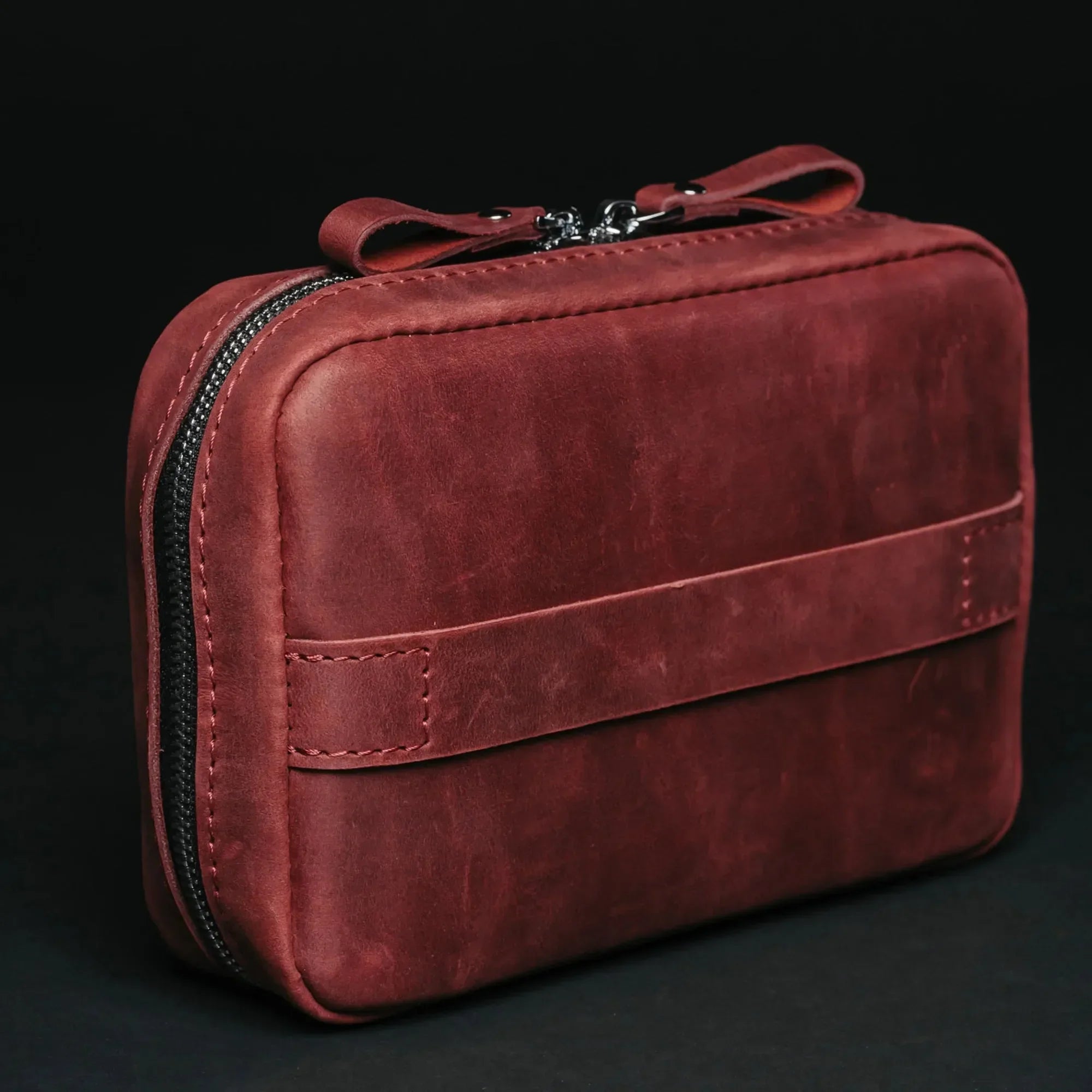 Leather Organizer for Cables & Tech | Burgundy - Skin and Skin