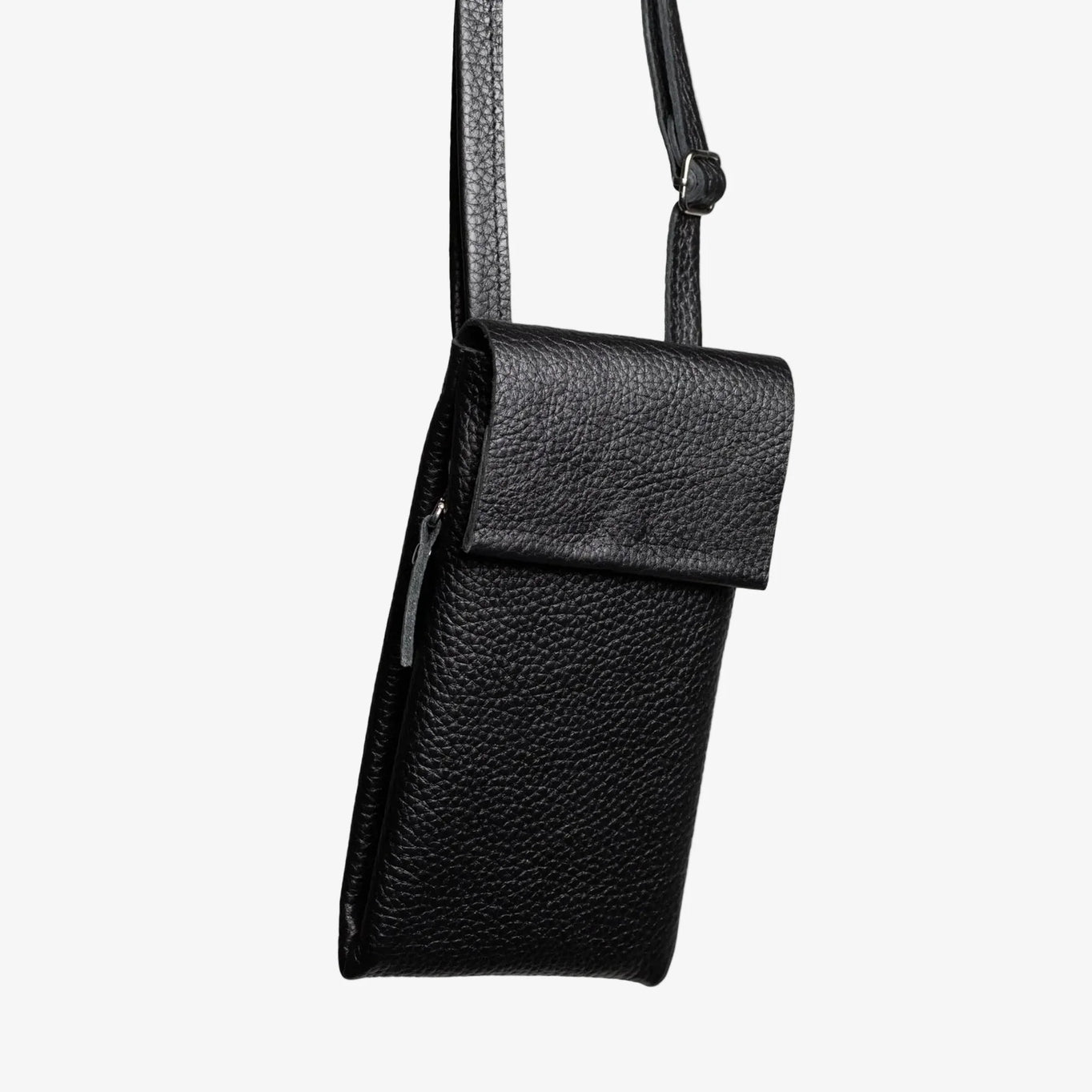 Full grain Leather Phone Bag | Graini Black - Skin and Skin