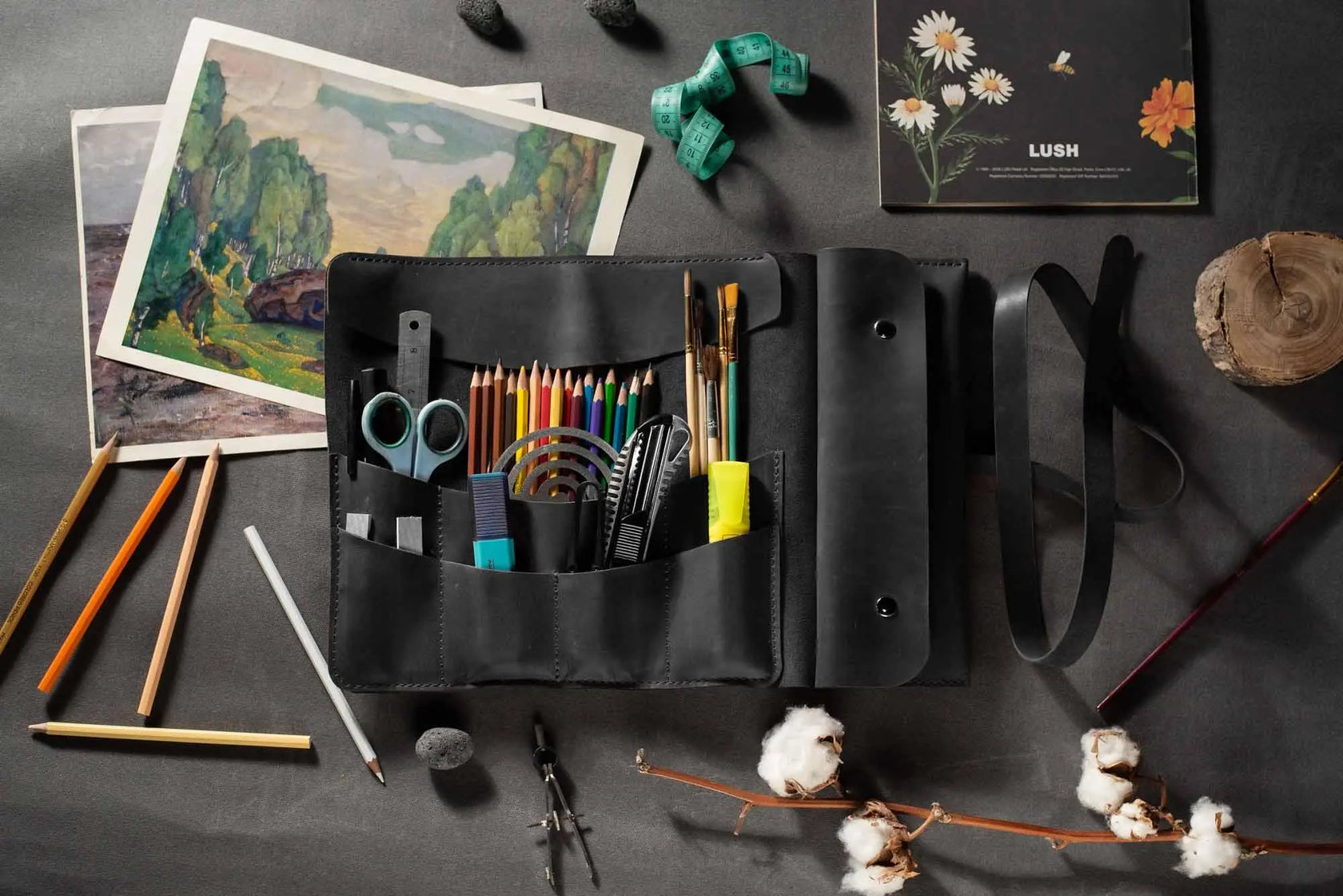 Органайзер для художників у формі згортка зі шкіри Crazy Horse, фото 35 — Skin&Skin