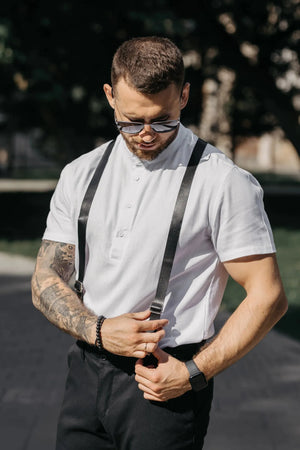 Leather Braces for Men's | Black - Skin and Skin