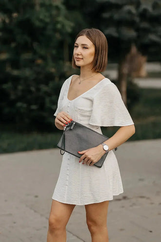 Жіночий клатч із зернистої шкіри на блискавці | 3 розміри, фото 50 — Skin&Skin