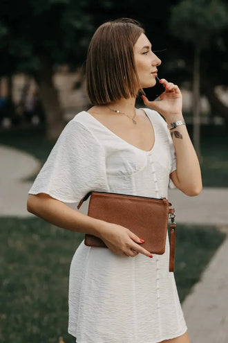 Жіночий клатч із зернистої шкіри на блискавці | 3 розміри, фото 31 — Skin&Skin