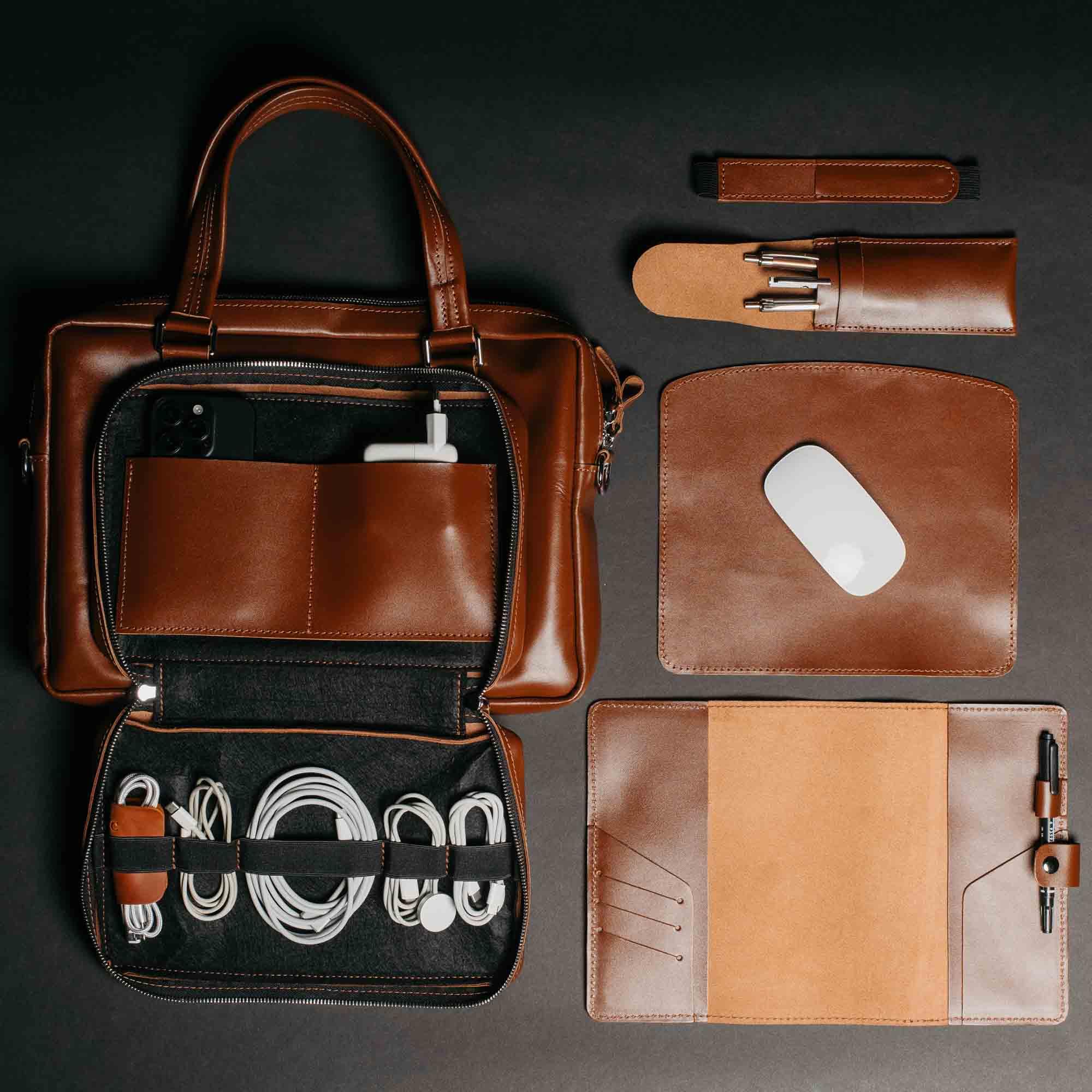 Бізнес-набір з натуральної шкіри