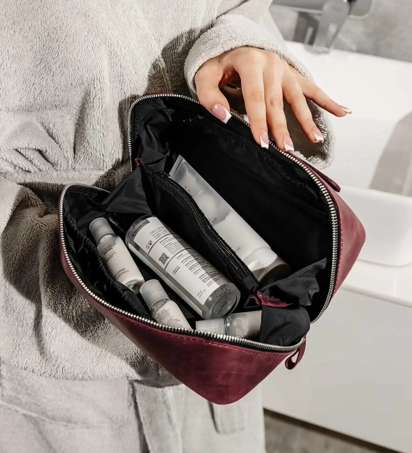 Містка жіноча косметичка BeautyBox з натуральної шкіри Crazy Horse, фото 30 — Skin&Skin