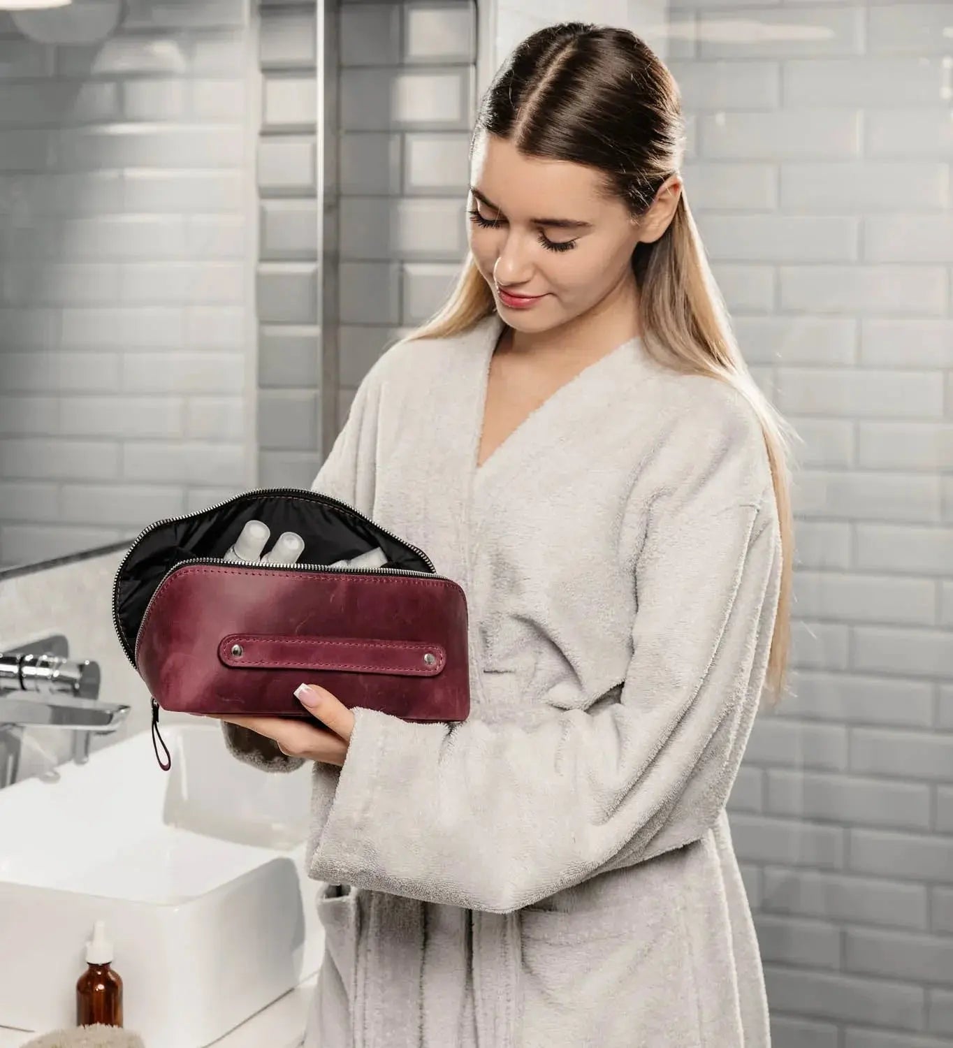 Містка жіноча косметичка BeautyBox з натуральної шкіри Crazy Horse, фото 27 — Skin&Skin
