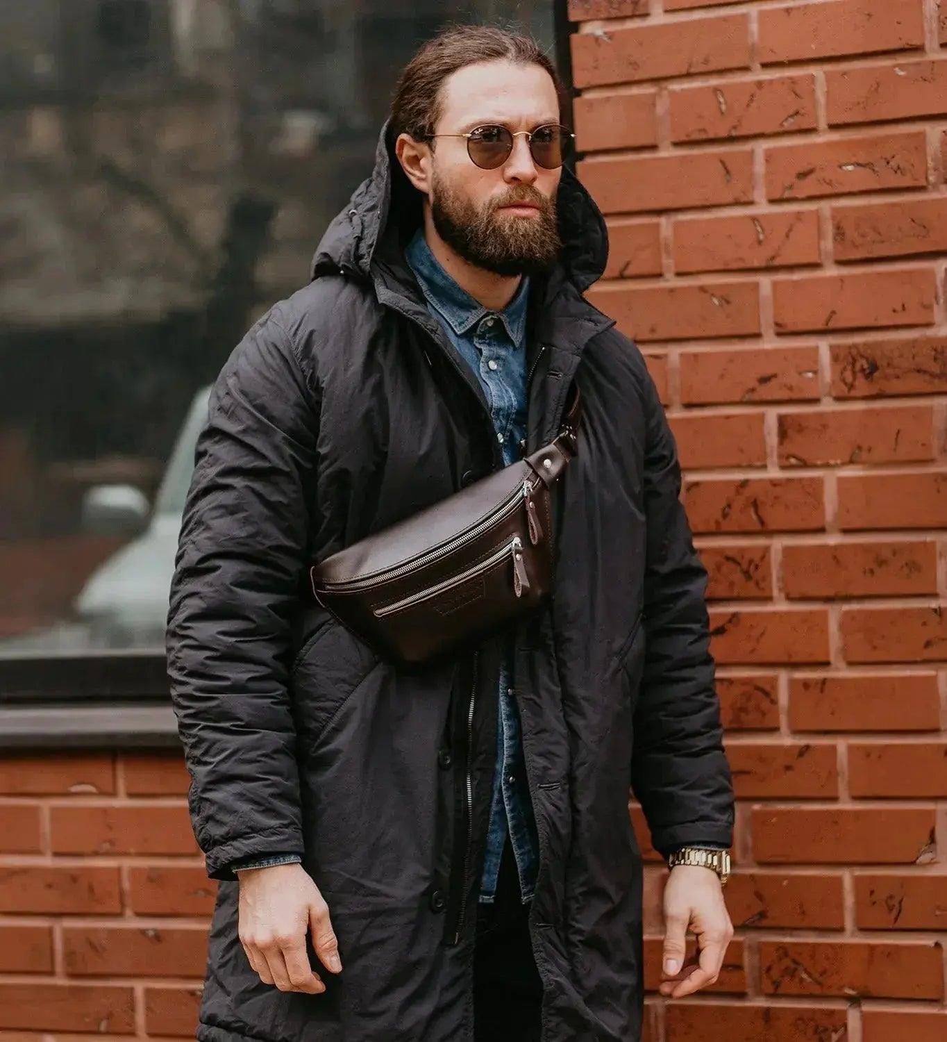 Поясна сумка Bum Bag з класичної шкіри для жінок та чоловіків, фото 16 — Skin&Skin
