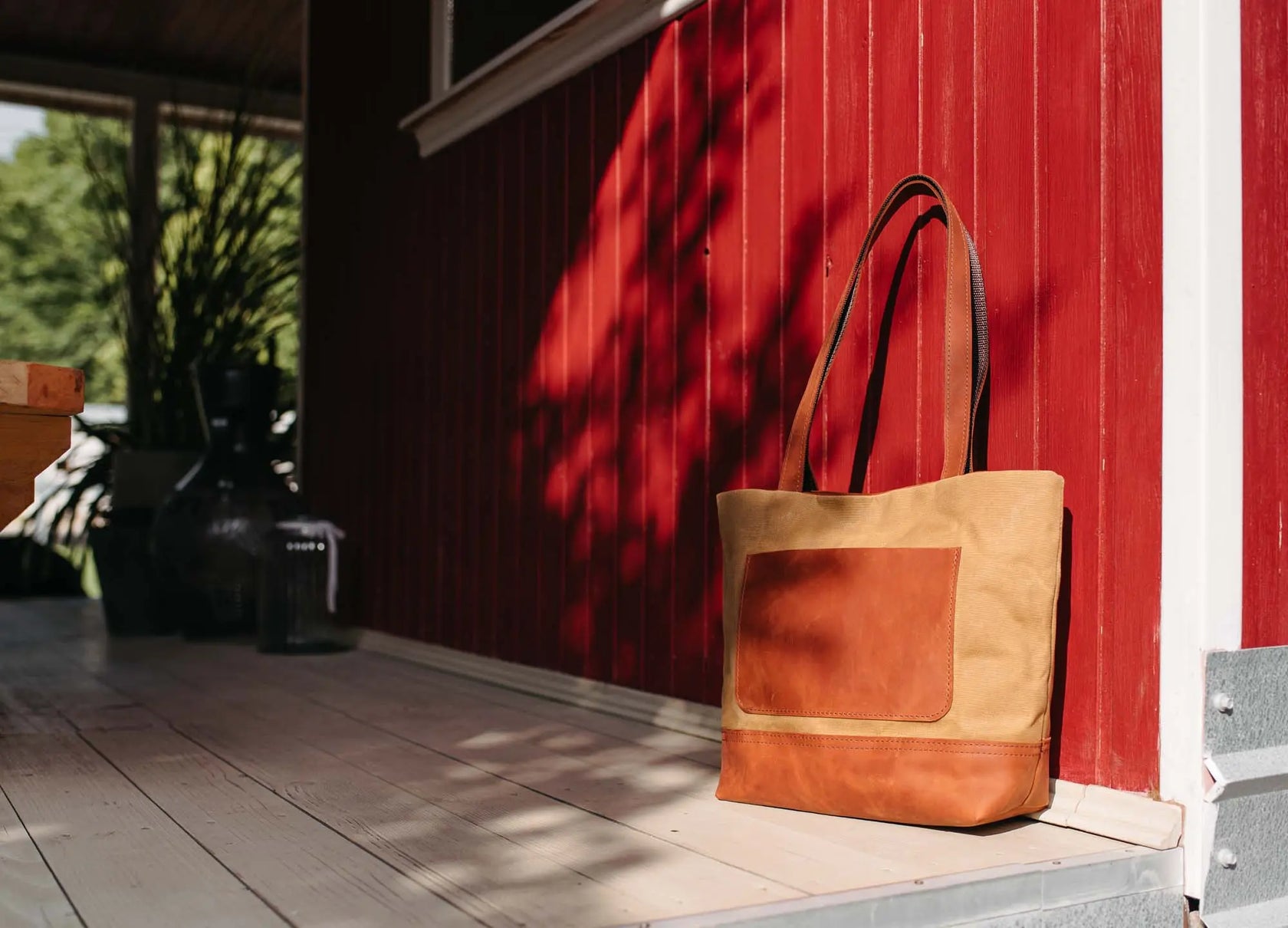 Жіноча сумка Tote із вощеного канвасу та натуральної шкіри, фото 57 — Skin&Skin