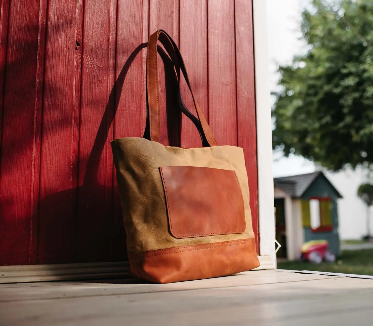 Жіноча сумка Tote із вощеного канвасу та натуральної шкіри, фото 55 — Skin&Skin