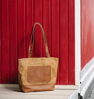 Жіноча сумка Tote із вощеного канвасу та натуральної шкіри, фото 21 — Skin&Skin