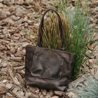 Жіноча сумка Tote із вощеного канвасу та натуральної шкіри, фото 11 — Skin&Skin