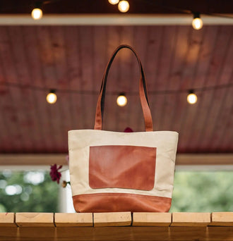 Жіноча сумка Tote із вощеного канвасу та натуральної шкіри, фото 5 — Skin&Skin