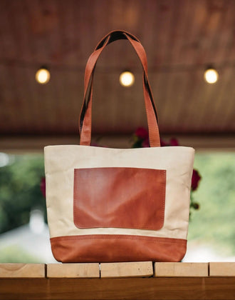 Жіноча сумка Tote із вощеного канвасу та натуральної шкіри, фото 6 — Skin&Skin