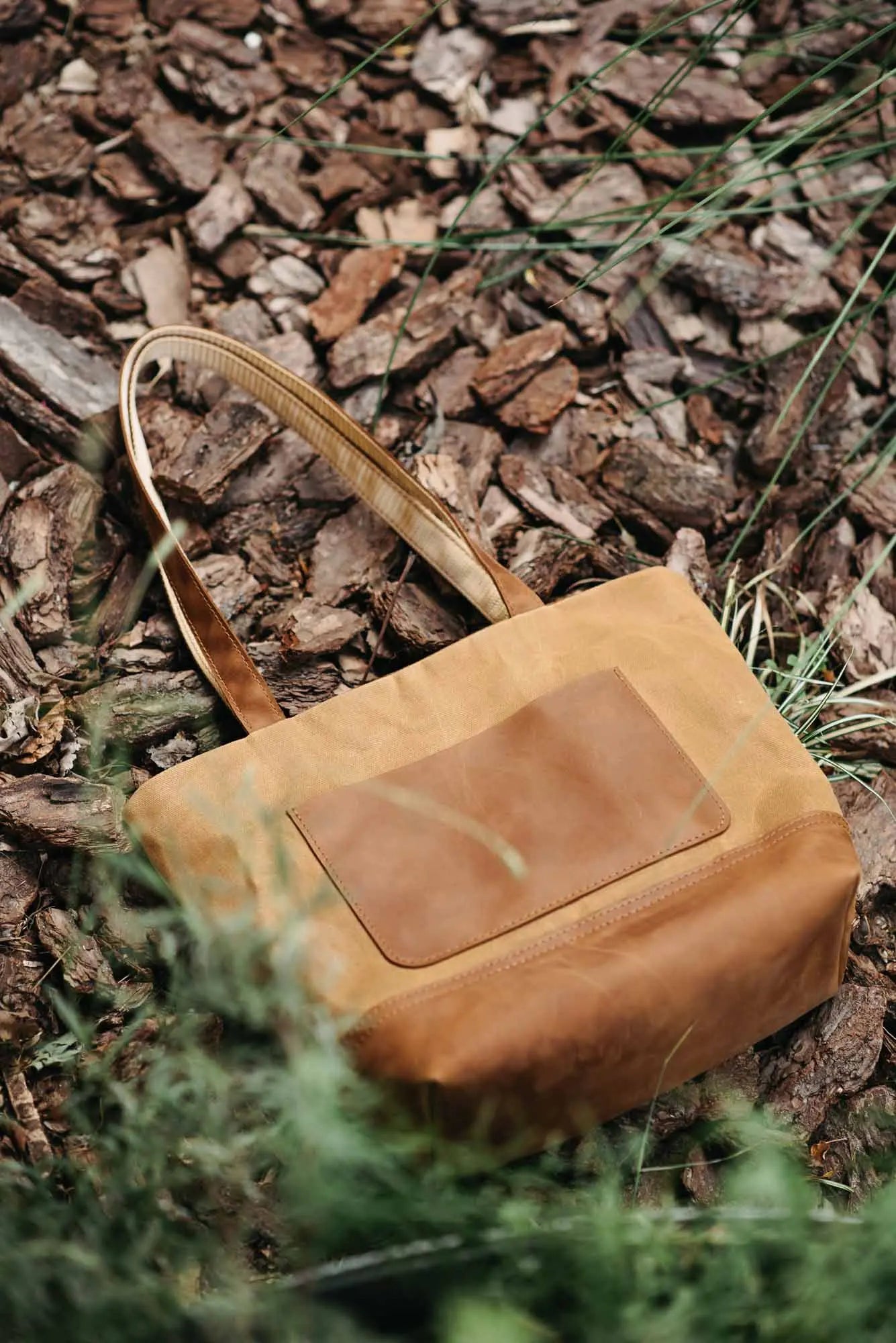 Жіноча сумка Tote із вощеного канвасу та натуральної шкіри, фото 23 — Skin&Skin