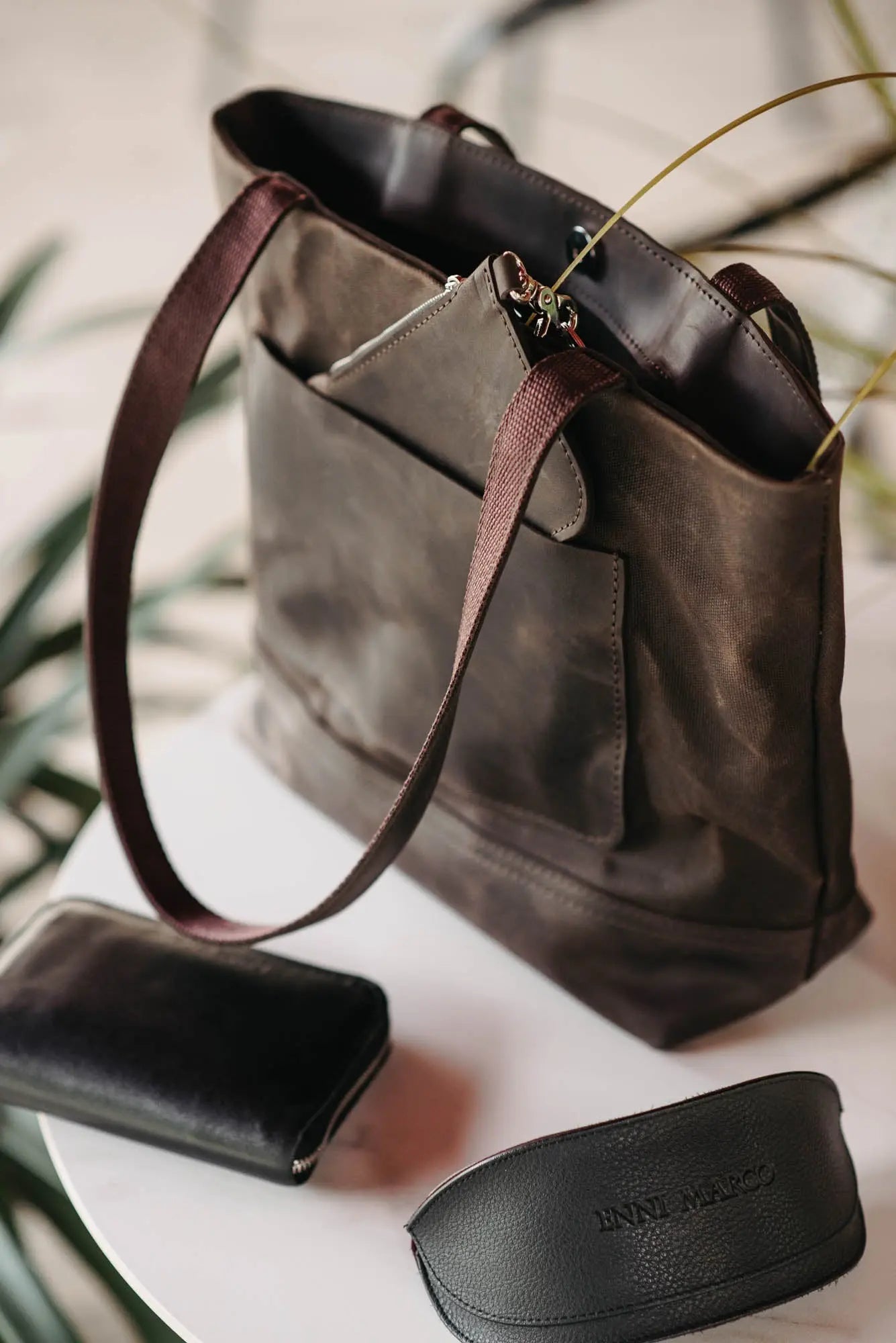 Жіноча сумка Tote із вощеного канвасу та натуральної шкіри, фото 20 — Skin&Skin