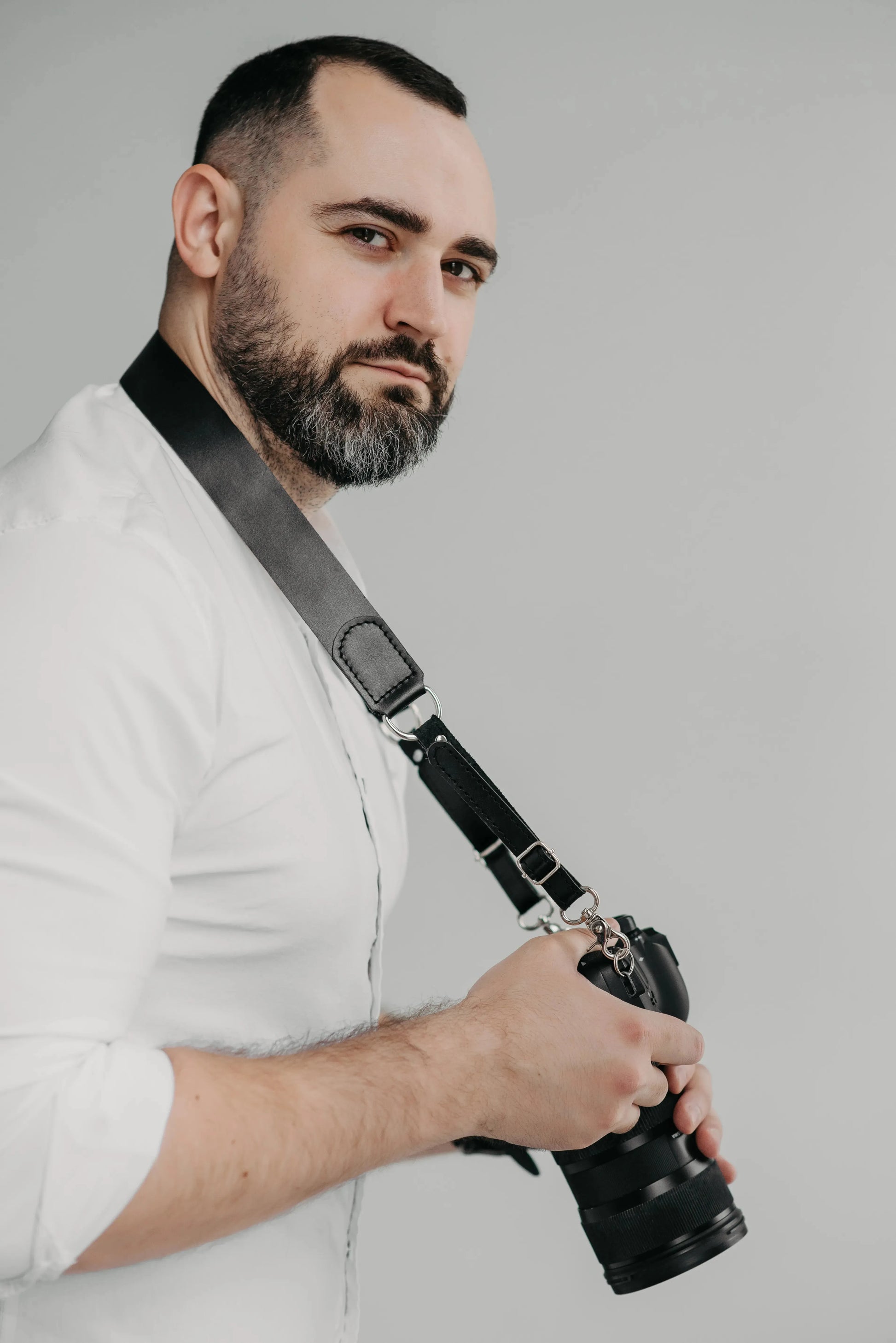 Leather Camera Strap | Black - Skin and Skin