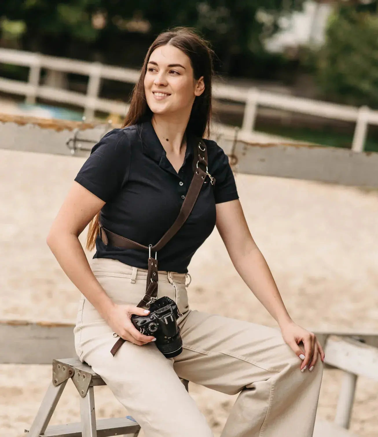 Розвантажувальний ремінь для фотографа зі шкіри Crazy Horse на одне плече — Skin&Skin