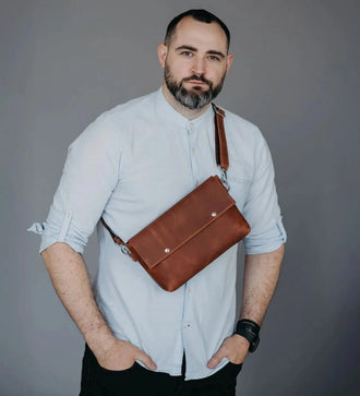 Crossbody L – чоловіча сумка з матової шкіри 3 в 1, фото 6 — Skin&Skin