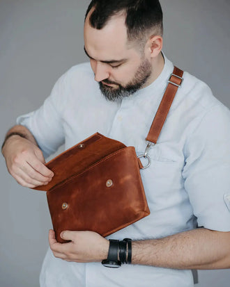 Crossbody L – чоловіча сумка з матової шкіри 3 в 1, фото 14 — Skin&Skin