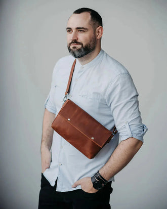 Crossbody L – чоловіча сумка з матової шкіри 3 в 1, фото 13 — Skin&Skin