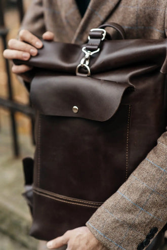 Мінімалістичний шкіряний рюкзак RollTop, фото 23 — Skin&Skin