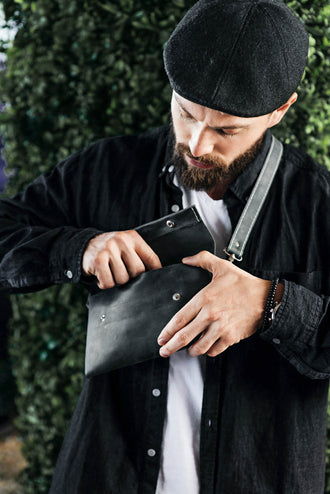 Поясна чоловіча сумка Crossbody M із натуральної шкіри, фото 37 — Skin&Skin