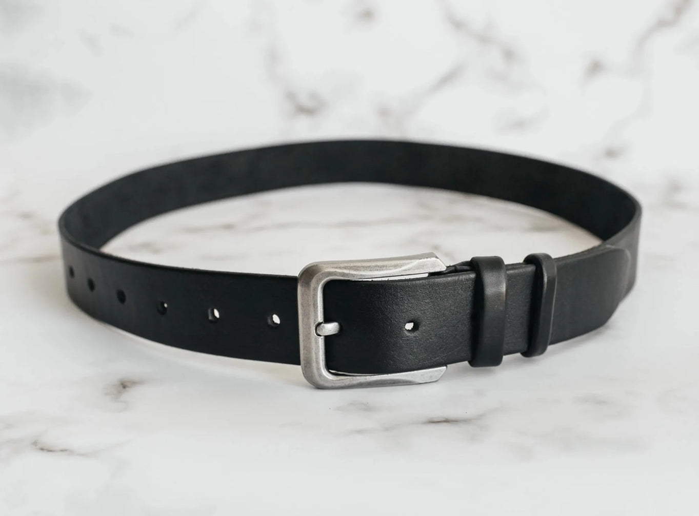 Veg Tanned Leather Belt | Smooth Black - Skin and Skin