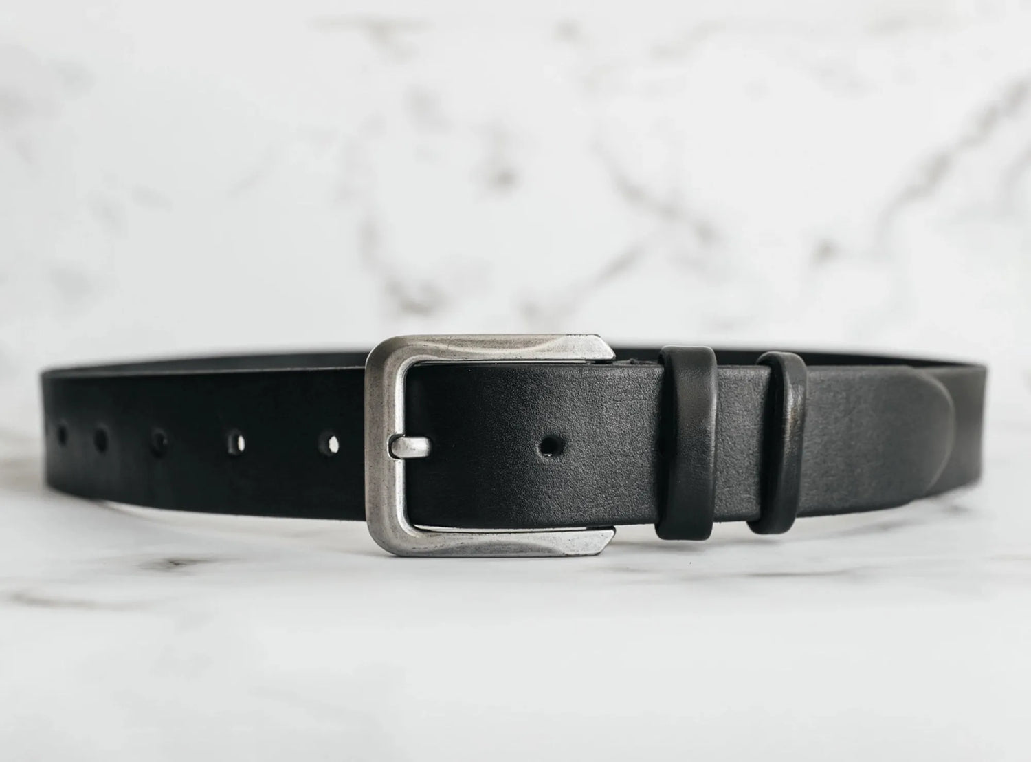 Veg Tanned Leather Belt | Smooth Black - Skin and Skin