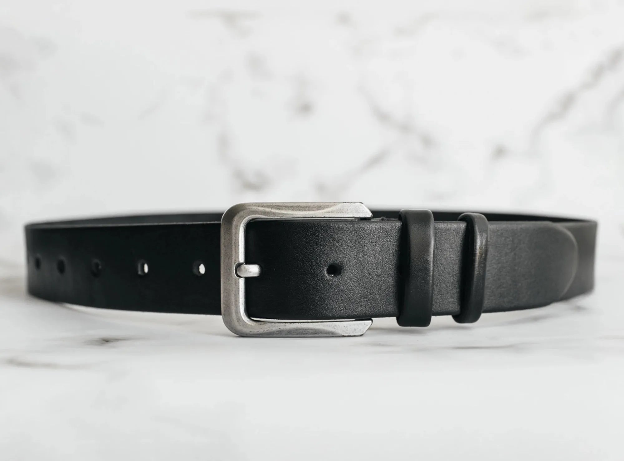Veg Tanned Leather Belt | Smooth Black - Skin and Skin