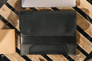 Leather & Wool MacBook Case | Smooth Black - Skin and Skin