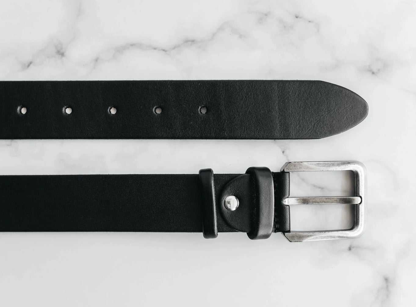 Veg Tanned Leather Belt | Smooth Black - Skin and Skin