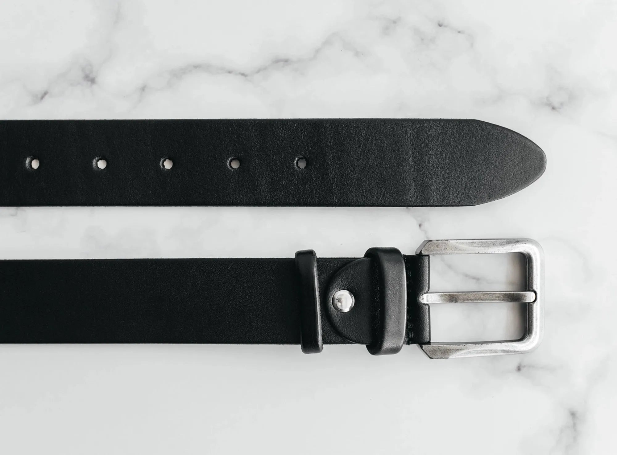Veg Tanned Leather Belt | Smooth Black - Skin and Skin