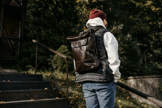 Мінімалістичний шкіряний рюкзак RollTop, фото 19 — Skin&Skin