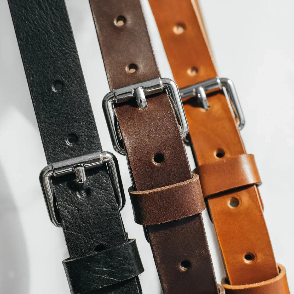 Набір 3-х жіночих ременів з натуральної шкіри